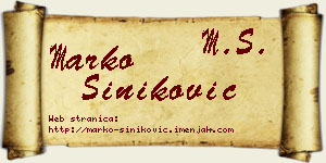 Marko Šiniković vizit kartica
